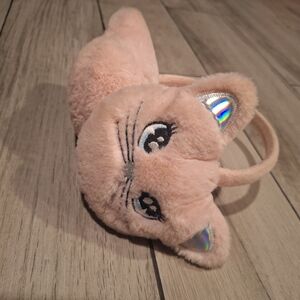 🍓 Warm and Cozy cat print earmuffs🦄🪻🍍